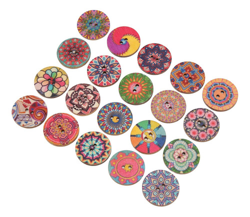 Botones De Colores, 100 Unidades, De Madera, Estilo Europeo,