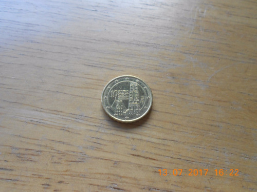 Euro Austria Moneda De 10 Centavos Año 2016