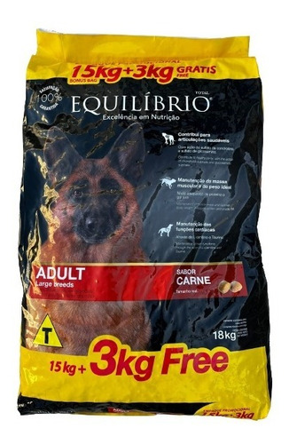 Equilibrio Adulto Raza Grande Carne 18kg Con Regalo