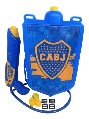 Imagen 1 de 8 de Mochila De Agua Con Pistola Escudo Boca Juniors Jlt 8560