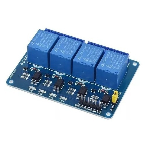 Imagen 1 de 2 de Módulo Relé 4 Canales Arduino Raspberry 12v / 5v Microcontro