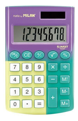 Calculadora Solar 8 Dígitos Pocket Sunset Coloresmilan
