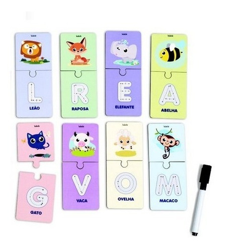 Imagem 4 de 4 de Brinquedo Educativo Alfabeto Ilustrado Escreva E Apague