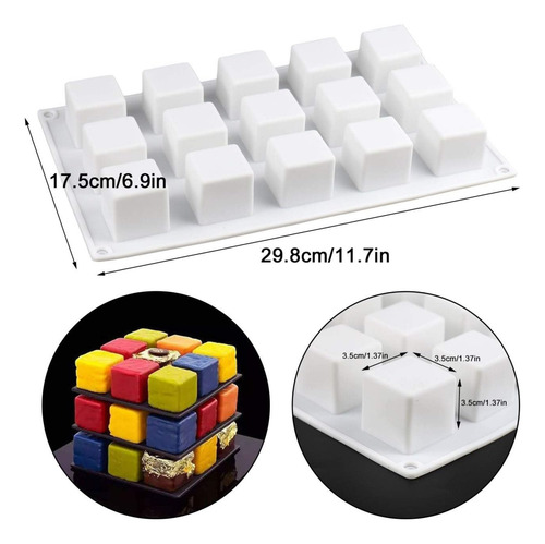 Molde Cubo Rubick Silicon Reposteria Resinas Chocolate Jabon