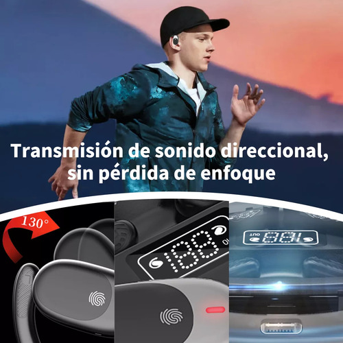 Auriculares Bluetooth Resistentes Al Agua Y Ruido Con Gancho