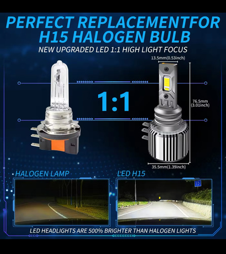 Kit Ampolletas Led H15 Auto Camioneta 28.000 Lumenes Canbus