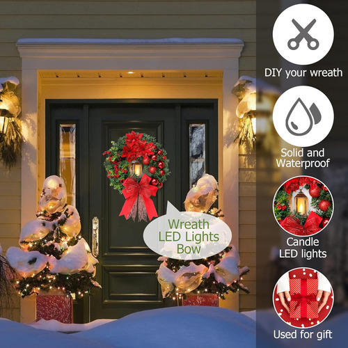 Zj Promoção De Grinalda De Porta De Natal Com Decoração De