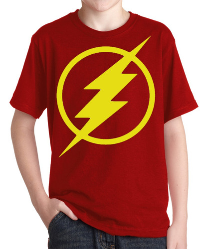 Remeras Flash Niños Logo Texto Comics