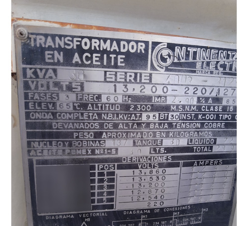 Transformador Trifásico 30 Kva Continental Incluye Factura (Usado)