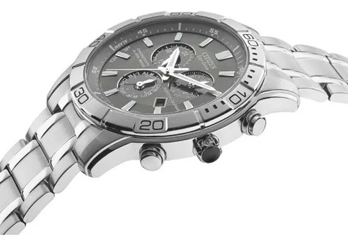 Reloj Citizen Ecodrive Cronógrafo Bl5450-54h Original Hombre Gris Gris Gris