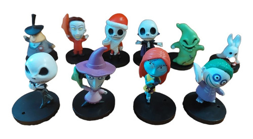 Set 10 Figuras Jack Pesadilla Antes De Navidad 7 Cm