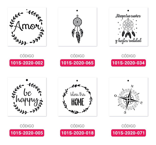 Stencil 20x20 Decorativos Mandala - Frase X6 - Oferta 