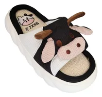 Comprar Pantuflas De Vaca Para Mujer Suaves Cómodas Lino