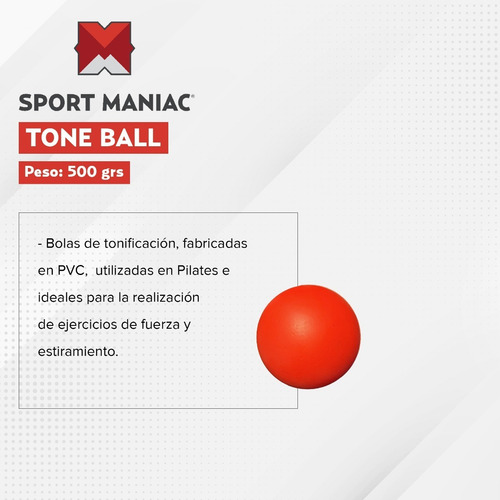 Imagen 3 de 4 de Pelota Con Peso Tone Ball 500 Gr Sport Maniac