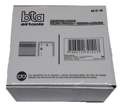 Imagen 2 de 10 de Grampas Grapa Lisas 12,8mm X 14mm X 10.000 U. Bta 809146