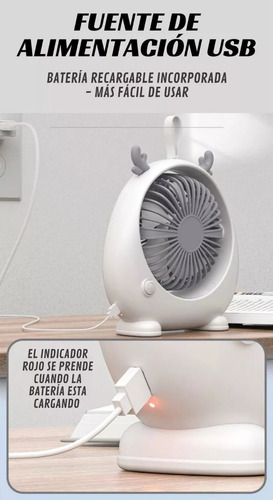 Ventilador De Escritorio Mesa Recargable Compacto Resistente