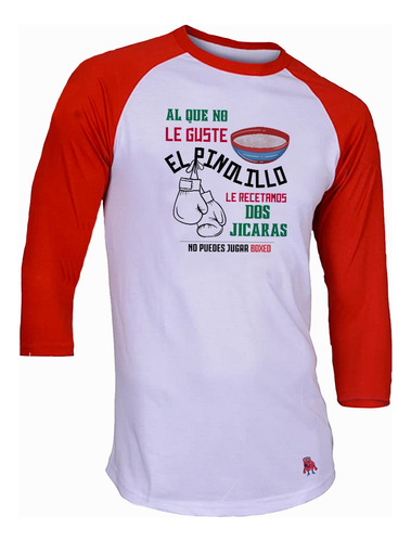 Playera Raglan El Pinolillo No Puedes Jugar Boxeo Hombre