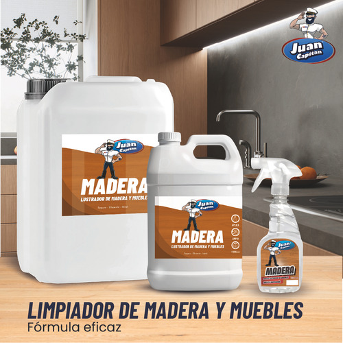 Juan Capitán Madera: Aceite Lustrador y Limpiador de Madera y Muebles 10 Unidades de 500 Mls.