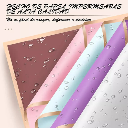 100 Hojas De Papel Coreano Celofan Ramos Florales, 10 Colore