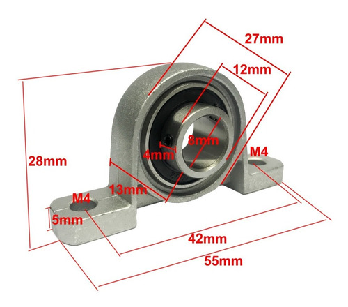 Imagem 2 de 3 de 8 Peças Mancal Com Rolamento Eixo 8mm Kp08 Vertical Pedestal