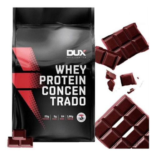 Whey Protein Concentrado Dux Refil 1,8kg - Sabor Chocolate Chocolate