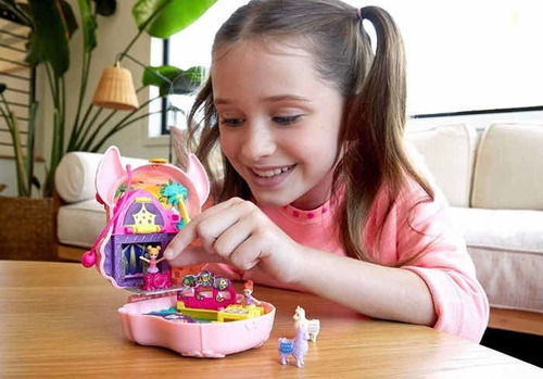 Polly Pocket Set Estuche Llama Music Party Mattel