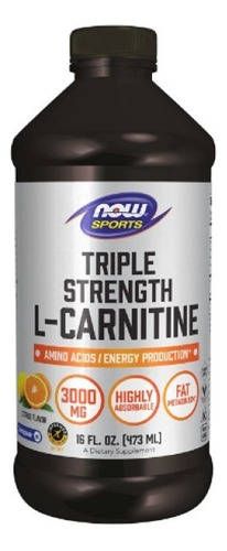 Now Foods L-carnitina 3000mg Triple Fuerza Sabor Citrico Sfn Sabor Citricos