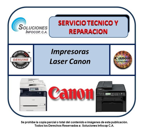 Imagen 1 de 10 de Servicio Técnico Reparacion Impresoras Laser Canon