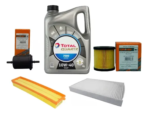 Kit 4 Filtros Service  + Aceite Total 7000 Peugeot 307 1.6 N