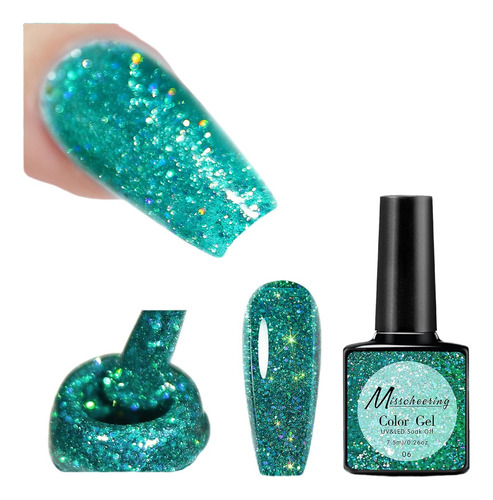 Esmalte De Uñas De Gel De Diamante Con Purpurina De 0.3 Fl O