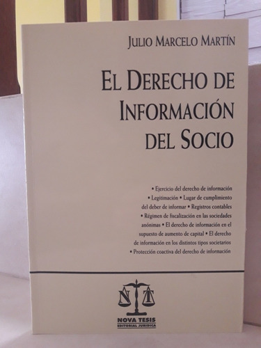 El Derecho De Información Del Socio. Julio Marcelo Martín