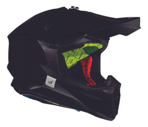 Cascos De Motos Cross Mt Falcon Solid Negro Brillo Hro/ls2