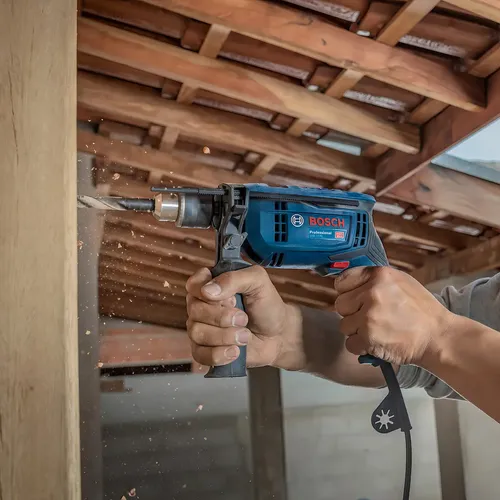 Furadeira De Impacto 750w Gsb 13 Re Em Maleta Bosch Cor Azul