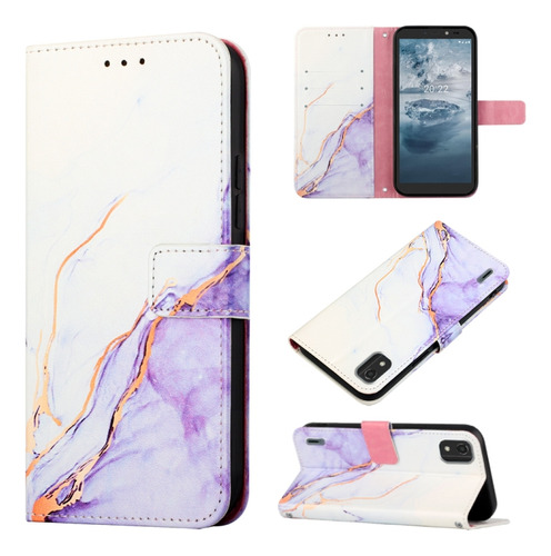 Funda Con Estampado De Mármol Para Nokia C2 2.ª Edición