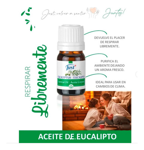 Aceite Esencial Just Eucalipto 10 Ml Puro Orgánico
