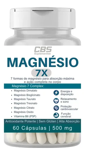 1x Magnésio 7x Suplemento Sono Profundo 60 Caps Sem Sabor | Envio Em 24h