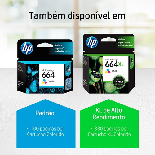 Imagem 2 de 10 de Cartucho Hp 664xl Color Original F6v30ab 2136 2676 3776 5076