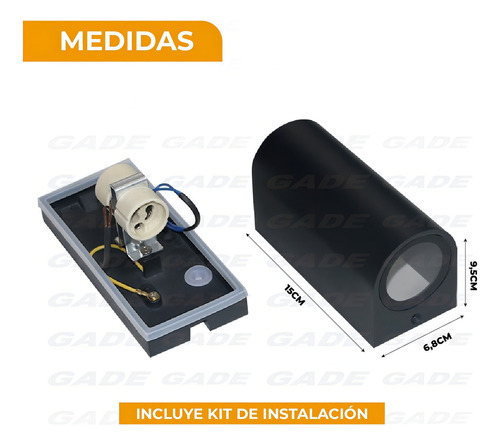 Lâmpada de parede externa curva bidirecional adequada para LED Gu10 Color Alumat