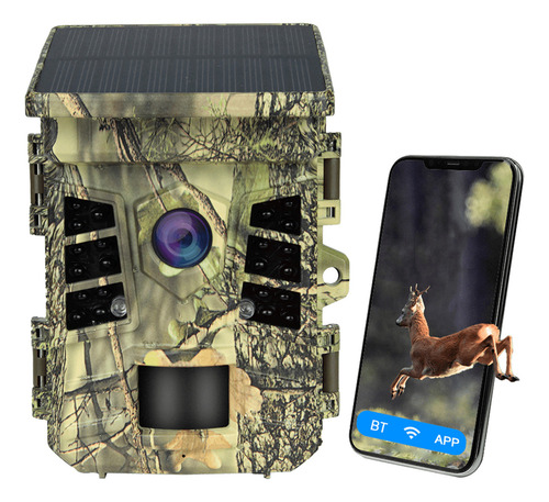 Cámara 4k Wildlife Trail Con Energía Solar, Visión Nocturna,