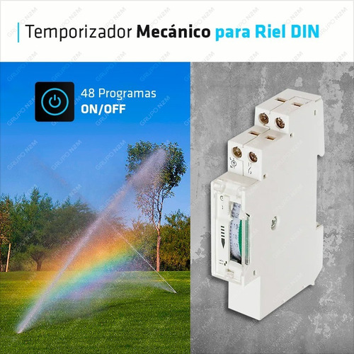Imagen 4 de 10 de Temporizador Reloj Mecanico Pileta Din 24 Hs 48 Programas
