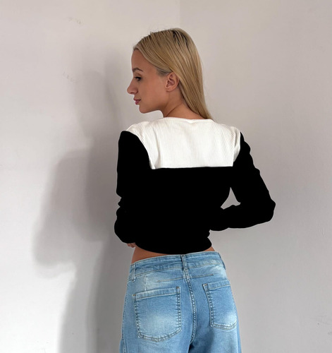 Sweater Combinado Mujer Soluna Moda Morley Frisado