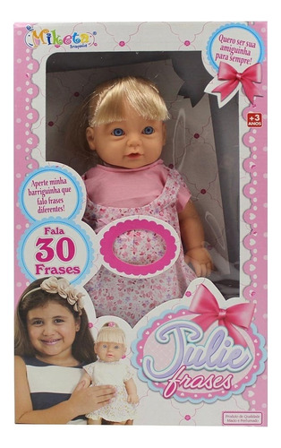 Boneca Bebê Que Fala Julie 33cm - Miketa 0626