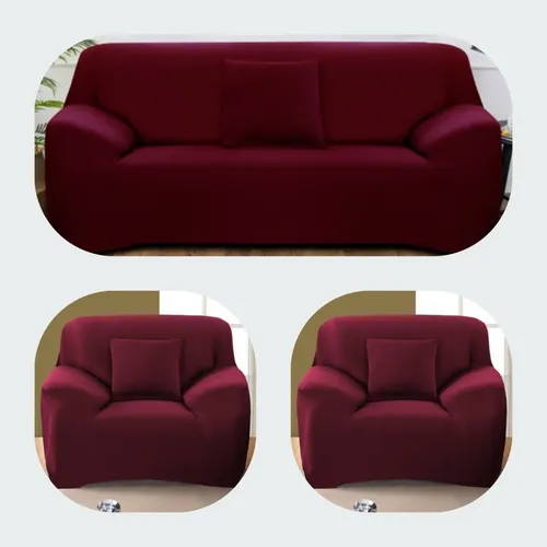 comprar Funda Elasticada Cubre Sofá Protectora\u002F Set 3 + 1 + 1 Burdeo
