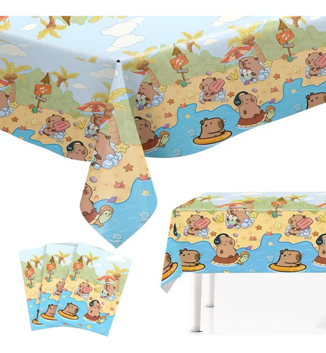 Mantel Capibara Fiesta Mantel Capybara Fiestas Capibara 1pz Multicolor Capibaras Mantel Capibara Fiestas
