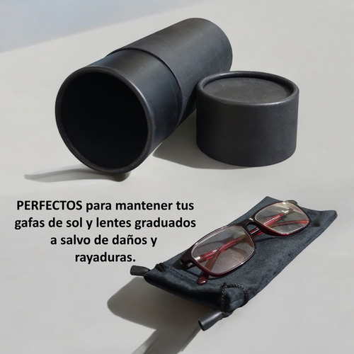 Estuche Lentes Rigido Cilindrico Gafas Con Funda 2 Piezas