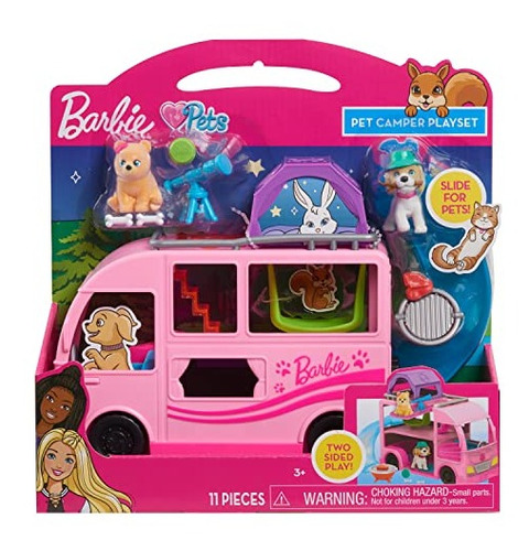 Conjunto De Brinquedos Just Play Barbie Pet Camper, 11 Peças