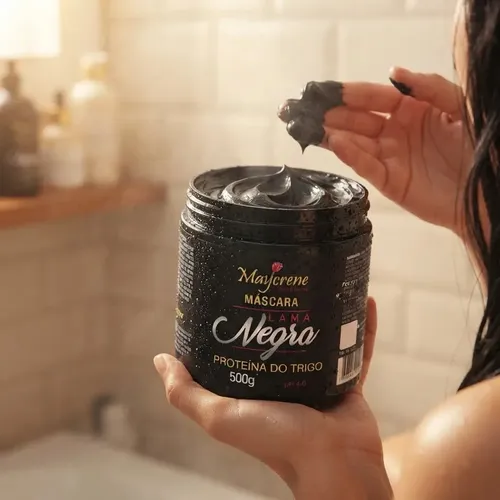 Máscara Lama Negra Matizadora De Tons Escuros Maycrene 500 g