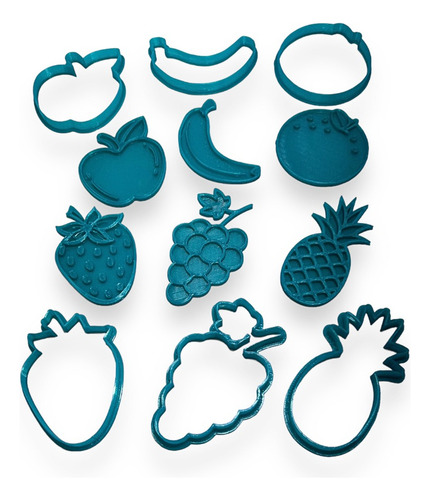 Kit Cortantes Frutas Masa Galletitas Reposteria Cookies