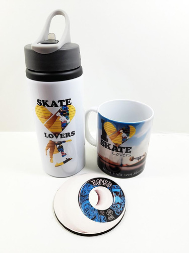 Kit Presente Para Skatistas Squezze E Caneca Com Porta Copo