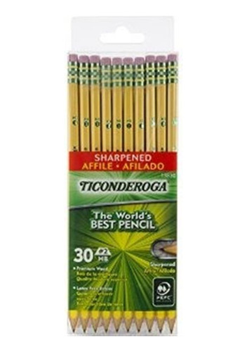Dixon Ticonderoga Pre Afilado Con Lápices Borradores # 2 Box
